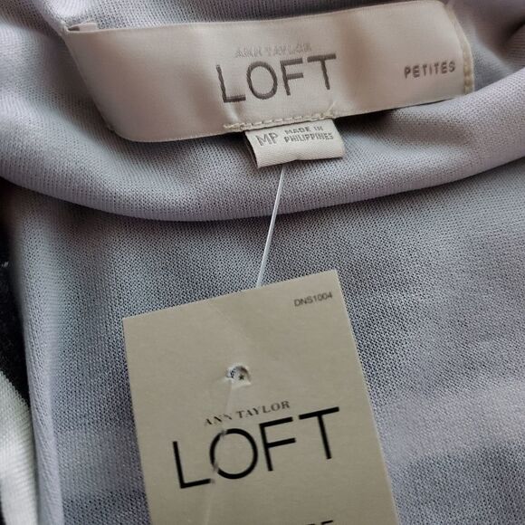 NWT Loft Gray & Black Striped Dress (MP) - Picture 6 of 6